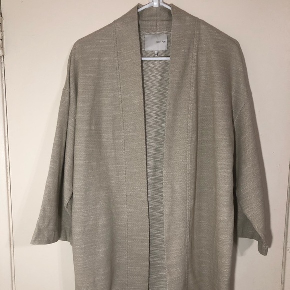 Oak Fort Sweaters - Oak + Fort Open Cardigan Cream Size L